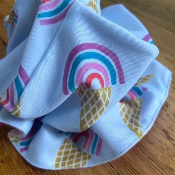 NWT Tea Collection 2- 4 M Reversible Baby Sun Hat Striped Ice Cream Cones UPF 40 - Picture 7 of 8